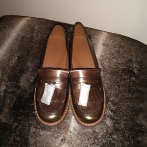 Women's Naturalizer Desmond Chestnut Metallic Brown Loafers NIB 10M